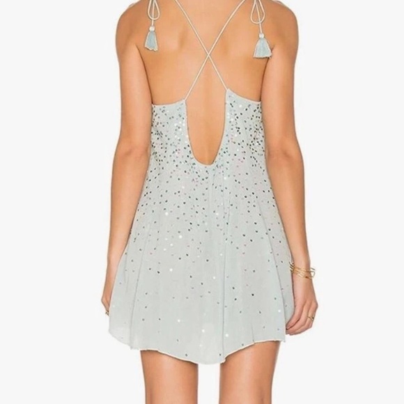 Intimately Free People Dress Womens Just Watch Me Slip Sequin Halter - Picture 2 of 9